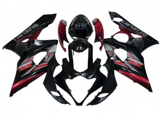 Carena Moto Suzuki GSXR 1000 2005-2006 - Nero Lucido Rosso Argento