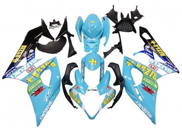 Carena Moto Suzuki GSXR 1000 2005-2006 - Azzurro Chiaro Verde Nero Giallo Rizla