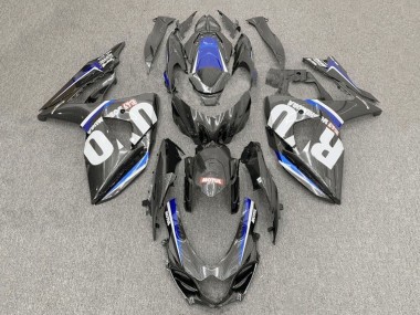Carena Moto Suzuki GSXR1000 2017-2024 - Falso Fibra di Carbonio Bianco Blu Fabbrica