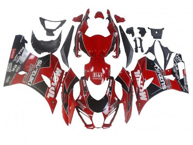 Carene Moto Suzuki GSXR1000 2017-2025 - Rosso Bianco Nero Motul