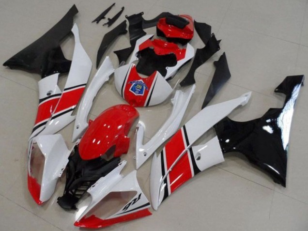 Plastica ABS Yamaha YZF R6 2008-2016 - Bianco Rosso Nero Lucido