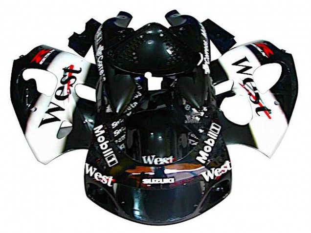 Carena Moto Suzuki GSXR 600 / GSXR 750 1996-2000 - Nero Bianco West