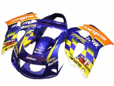 Carene Moto Suzuki GSXR 600 / GSXR 750 1996-2000 - Blu Arancia Giallo Telefonica MoviStar Fabbrica