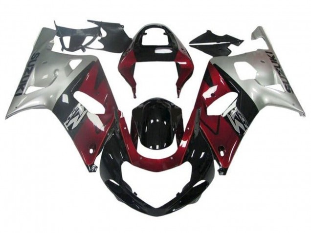 Carena Moto Suzuki GSXR 600 / GSXR 750 2001-2003 - Argento Rosso Nero Lucido