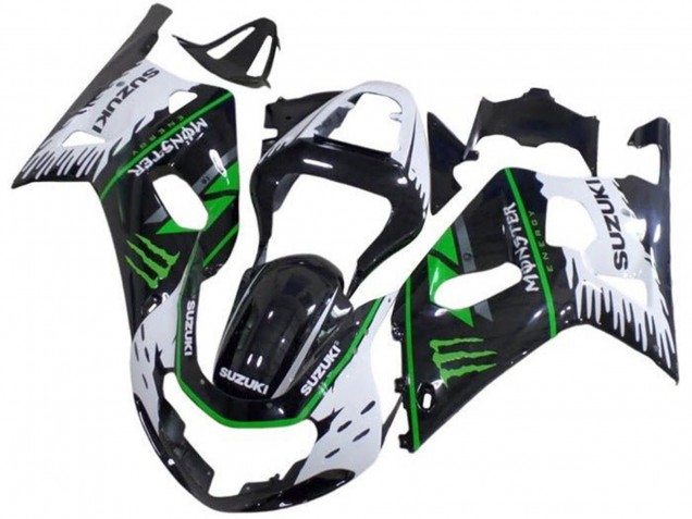 Carena Moto Suzuki GSXR 600 / GSXR 750 2001-2003 - Bianco Nero Verde Mostro