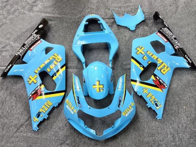 Carena Moto Suzuki GSXR 600 / GSXR 750 2001-2003 - Azzurro Chiaro Giallo Nero Nero Rizla