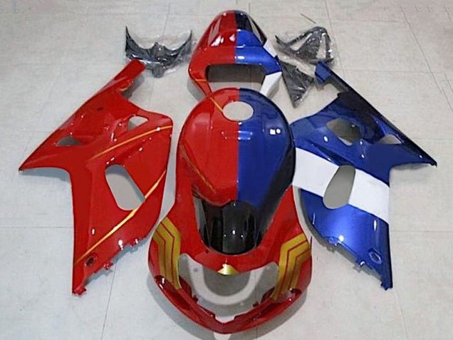 Carena Moto Suzuki GSXR 600 / GSXR 750 2001-2003 - Rosso Blu Diviso Oro