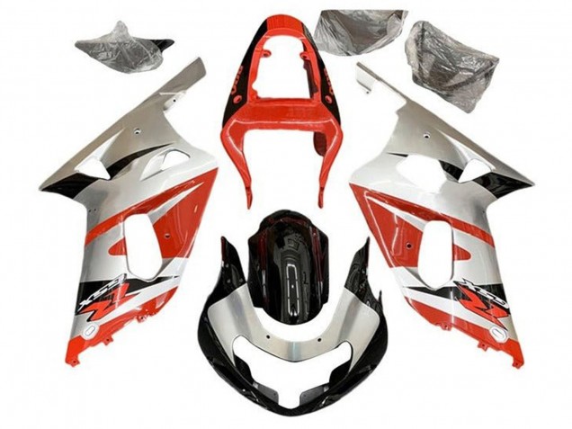 Carena Moto Suzuki GSXR 600 / GSXR 750 2001-2003 - Argento Rosso Nero Lucido