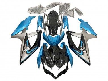 Carena Moto Suzuki GSXR 600 / GSXR 750 2008-2010 - Azzurro Chiaro Argento Nero Lucido Fabbrica