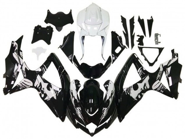 Carena Moto Suzuki GSXR 600 / GSXR 750 2008-2010 - Bianco Nero Lucido Leyla