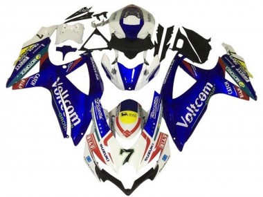 Carena Moto Suzuki GSXR 600 / GSXR 750 2008-2010 - Bianco Blu Giallo Rosso Voltcom 7 Fabbrica