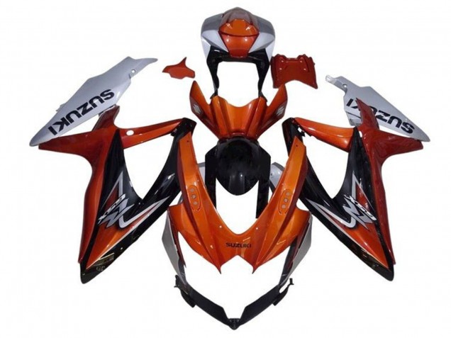 Carena Moto Suzuki GSXR 600 / GSXR 750 2008-2010 - Argento Arancia Nero Lucido