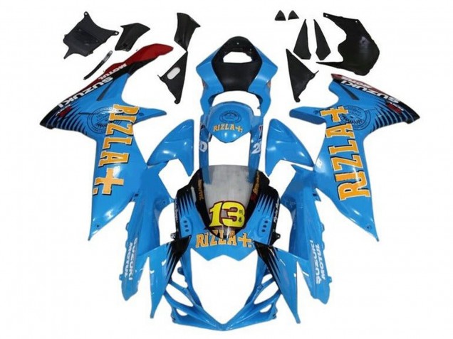 Carena Moto Suzuki GSXR 600 / GSXR 750 2011-2024 - Blu Giallo Rosso Nero Rizla 13