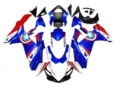 Carena Moto Suzuki GSXR 600 / GSXR 750 2011-2024 - Blu Bianco Rosso Captain America Fabbrica