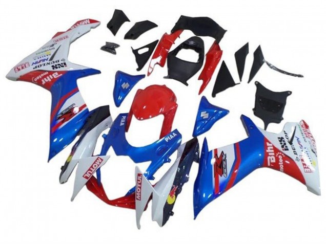 Carena Moto Suzuki GSXR 600 / GSXR 750 2011-2024 - Blu Bianco Rosso Motul