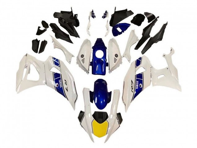 Carena Moto Yamaha YZF R7 2021-2024 - Bianco Giallo Blu Banda