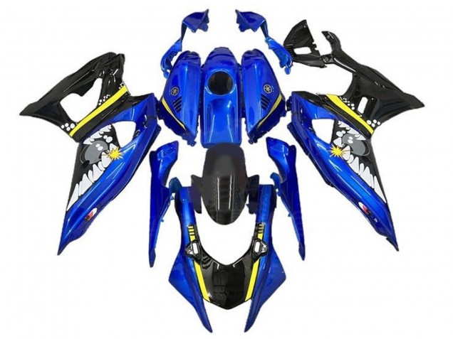 Carena Moto Yamaha YZF R7 2021-2024 - Blu Nero Giallo Squalo