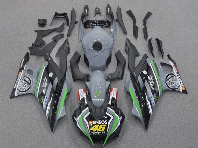Carena Moto Yamaha YZF R3/R25 2019-2021 - Grigio Nero Verde Nero ENEOS Mostro 46