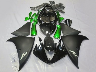 Carena Moto Yamaha YZF 1000 R1 2009-2011 - Nero Lucido Nero Opaco Verde Fabbrica