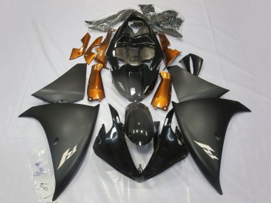 Carena Moto Yamaha YZF 1000 R1 2009-2011 - Nero Lucido Nero Opaco Arancia Fabbrica