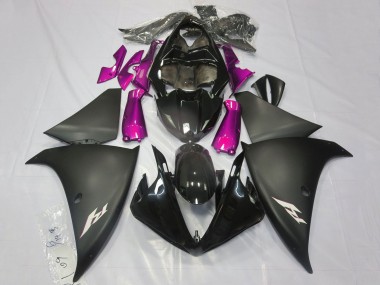 Carena Moto Yamaha YZF 1000 R1 2009-2011 - Nero Lucido Nero Opaco Rosa Fabbrica