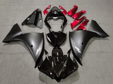 Carena Moto Yamaha YZF 1000 R1 2009-2011 - Nero Lucido Nero Opaco Rosso Fabbrica