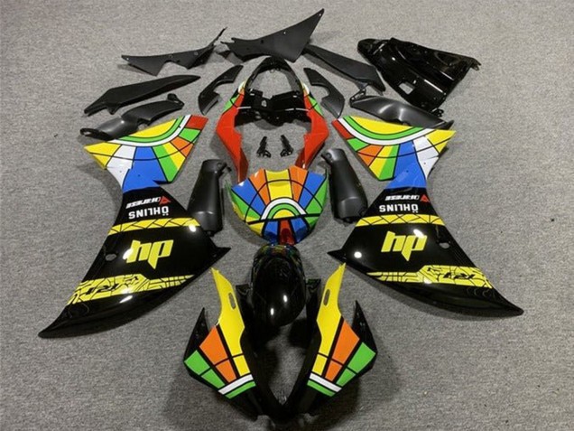 Carena Moto Yamaha YZF 1000 R1 2009-2011 - Nero Giallo HP Ruota dei Colori