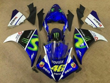 Carena Moto Yamaha YZF 1000 R1 2009-2011 - Blu Bianco Nero Verde MoviStar Mostro Fabbrica