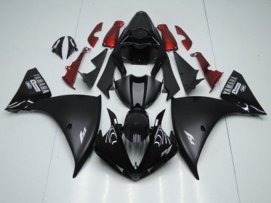 Carena Moto Yamaha YZF 1000 R1 2009-2011 - Nero Lucido Nero Opaco Bianco Decal Rosso Fabbrica