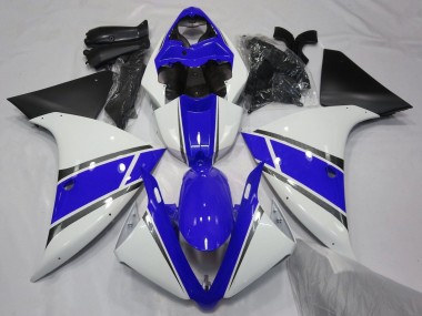 Carena Moto Yamaha YZF 1000 R1 2009-2011 - Bianco Blu Argento Nero Opaco Fabbrica