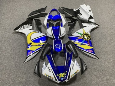 Carena Moto Yamaha YZF 1000 R1 2009-2011 - Bianco Blu Giallo Nero Sun Moon Fabbrica