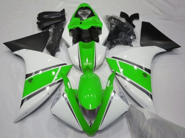 Carena Moto Yamaha YZF 1000 R1 2009-2011 - Bianco Verde Nero Opaco Fabbrica