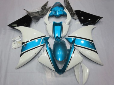 Carena Moto Yamaha YZF 1000 R1 2009-2011 - Bianco Azzurro Chiaro Nero Fabbrica