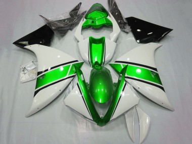 Carena Moto Yamaha YZF 1000 R1 2009-2011 - Bianco Metallico Verde Nero Fabbrica