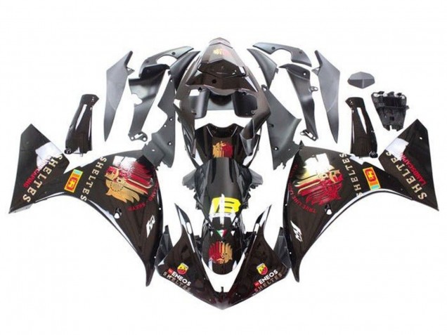 Carena Moto Yamaha YZF 1000 R1 2012-2014 - Nero Lucido Rosso Giallo Sheltes