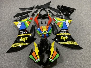 Carena Moto Yamaha YZF 1000 R1 2012-2014 - Nero Lucido Giallo Rosso Blu Verde HP Ruota dei Colori Fabbrica