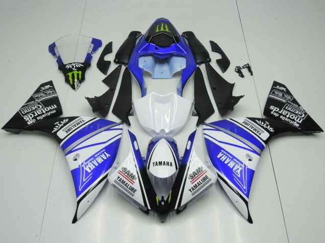 Carena Moto Yamaha YZF 1000 R1 2012-2014 - Bianco Blu Nero Verde Mostro Yamalube