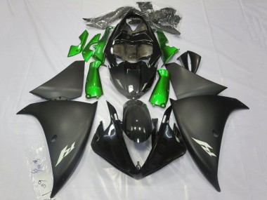 Carena Moto Yamaha YZF 1000 R1 2012-2014 - Nero Lucido Nero Opaco Verde Fabbrica