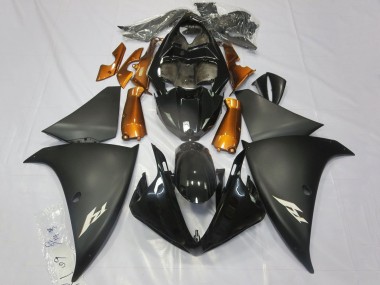 Carena Moto Yamaha YZF 1000 R1 2012-2014 - Nero Lucido Nero Opaco Arancia Fabbrica