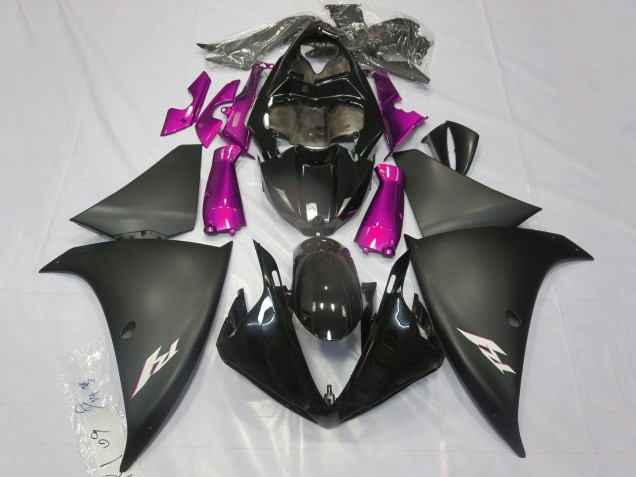 Carena Moto Yamaha YZF 1000 R1 2012-2014 - Nero Lucido Nero Opaco Rosa