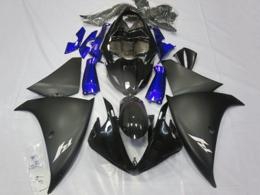 Carena Moto Yamaha YZF 1000 R1 2012-2014 - Nero Lucido Nero Opaco Blu Fabbrica