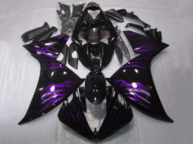 Carena Moto Yamaha YZF 1000 R1 2012-2014 - Nero Lucido Viola Fiamma