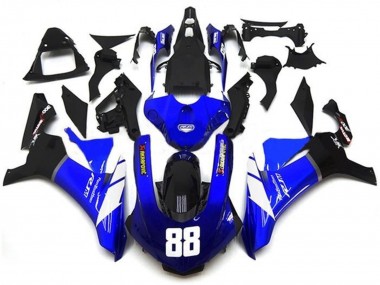 Carena Moto Yamaha YZF 1000 R1 2015-2019 - Blu Bianco Nero Lucido Akropovic Fabbrica