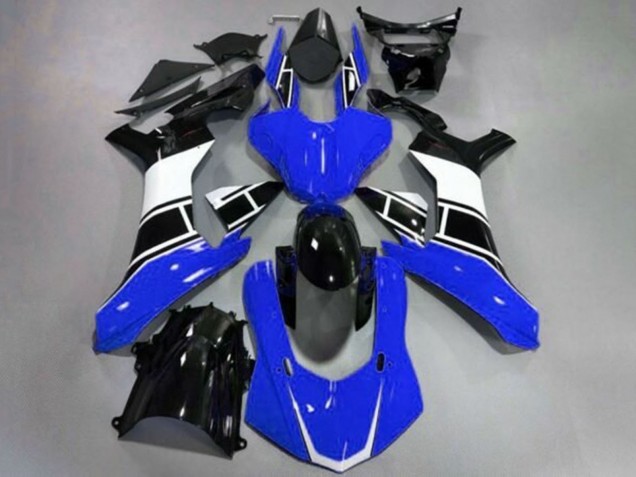 Carena Moto Yamaha YZF 1000 R1 2015-2019 - Blu Bianco Nero Lucido