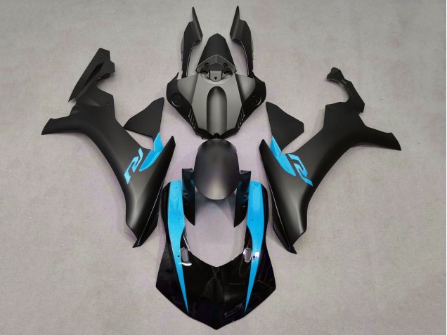 Carena Moto Yamaha YZF 1000 R1 2015-2019 - Nero Opaco Nero Lucido Azzurro Chiaro
