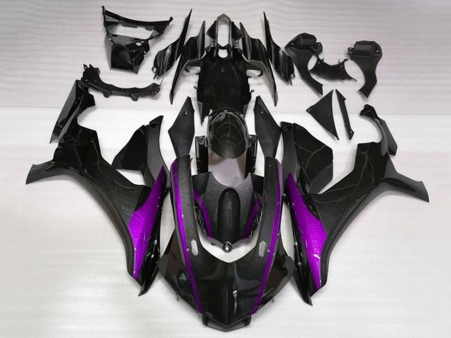 Carena Moto Yamaha YZF 1000 R1 2020-2025 - Falso Fibra di Carbonio Viola Banda