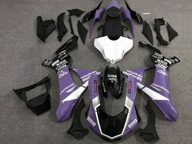Carena Moto Yamaha YZF 1000 R1 2020-2025 - Viola Bianco Nero Lucido Sam