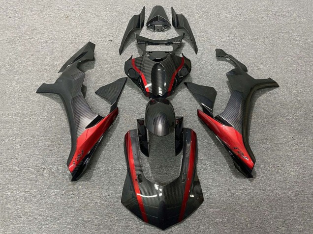 Carena Moto Yamaha YZF 1000 R1 2020-2025 - Falso Fibra di Carbonio Rosso