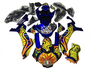 Carena Moto Yamaha YZF 1000 R1 2020-2025 - Blu Giallo Arancia Tribal Sun Fabbrica