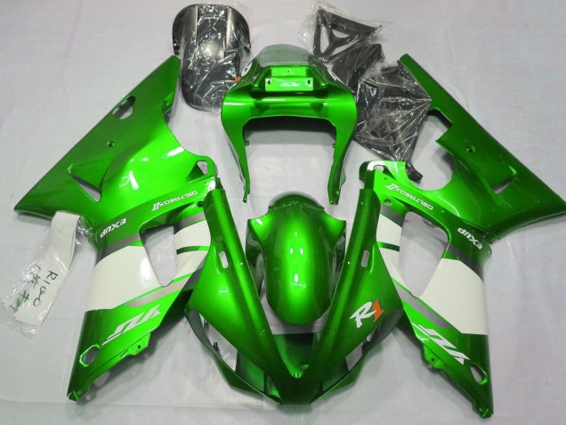 Carena Moto Yamaha YZF 1000 R1 2000-2001 - Verde Bianco Argento